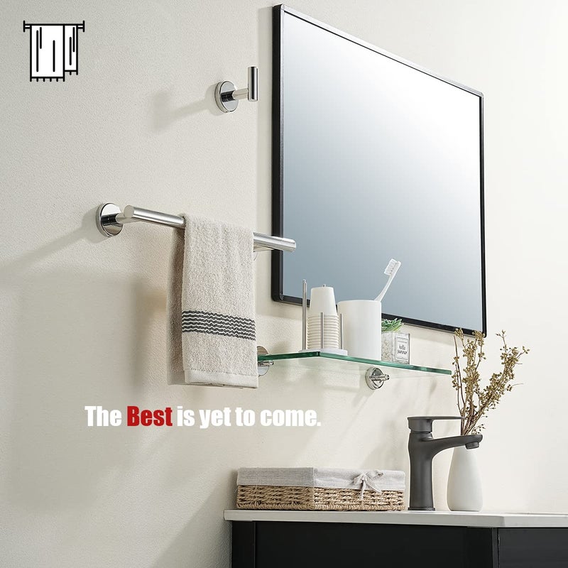JQK Chrome Towel Bar, 15 Inch 304 Stainless Steel Thicken 0.8mm Towel Rack Bathroom, Towel Holder Polished Finished Wall Mount, Useable Length 12 Inch, TB110L12-CH - Image 4
